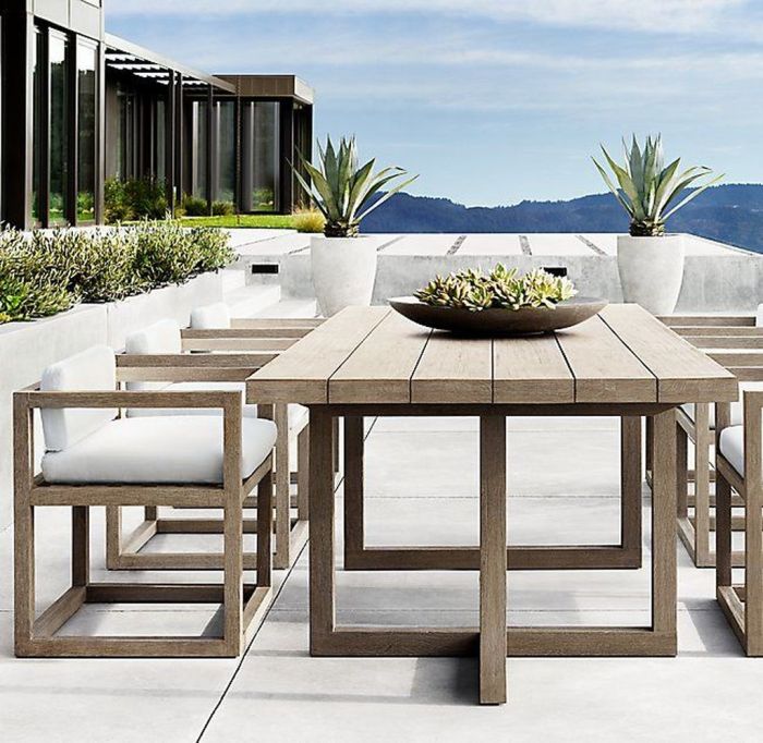 Contemporary outdoor dining set